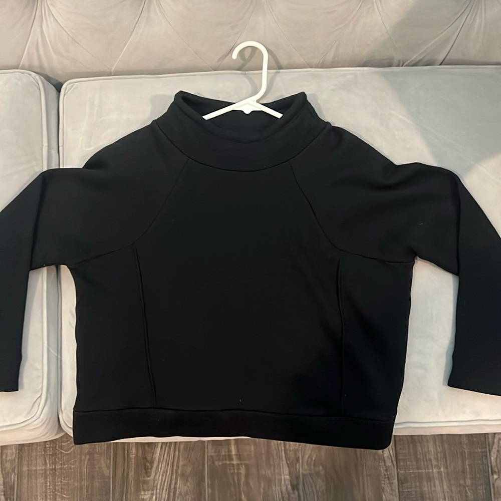 Black mock neck hoodie